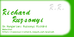 richard ruzsonyi business card