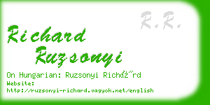 richard ruzsonyi business card